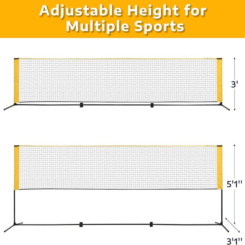 Badminton Pickleball Net Manufacturer - TBN01B Portable Soccer Tennis Kids Volleyball Foldable Polyester Practice Indoor Outdoor