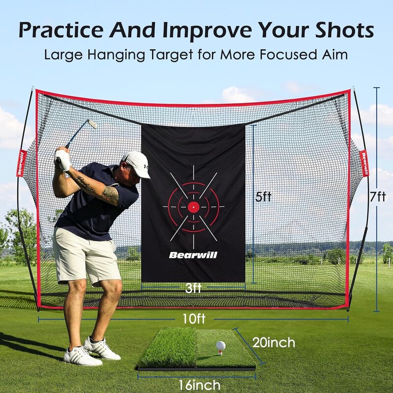 Golf Practice Net Manufacturer - Portable Foldable with Durable Nylon Silk Target Custom Logo Indoor/Outdoor Training Carry Bag