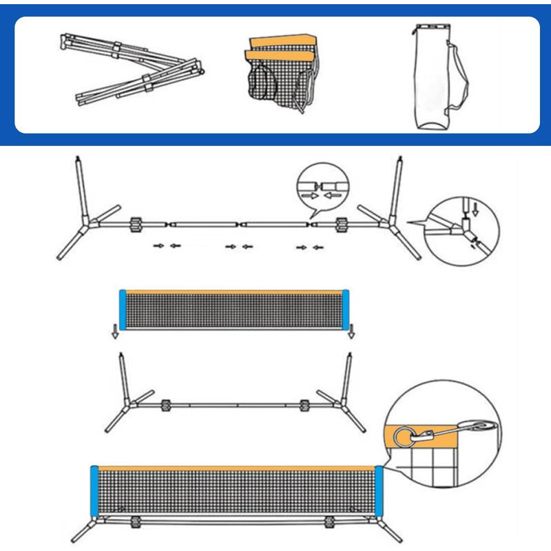 Badminton Tennis Net Manufacturer - Wholesale Adjustable Customized Logo Portable 3.1M for Training