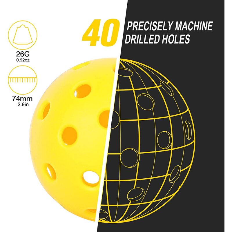 Pickleball Balls Manufacturer - Low Price 40 Holes Outdoor High Elasticity Pure Accessories Set