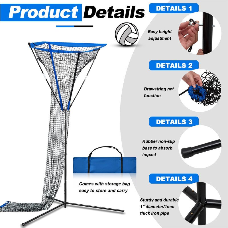 Volleyball Practice Net Manufacturer - Adjustable Angle 3x3 ft for Indoor and Outdoor Training High Quality Equipment