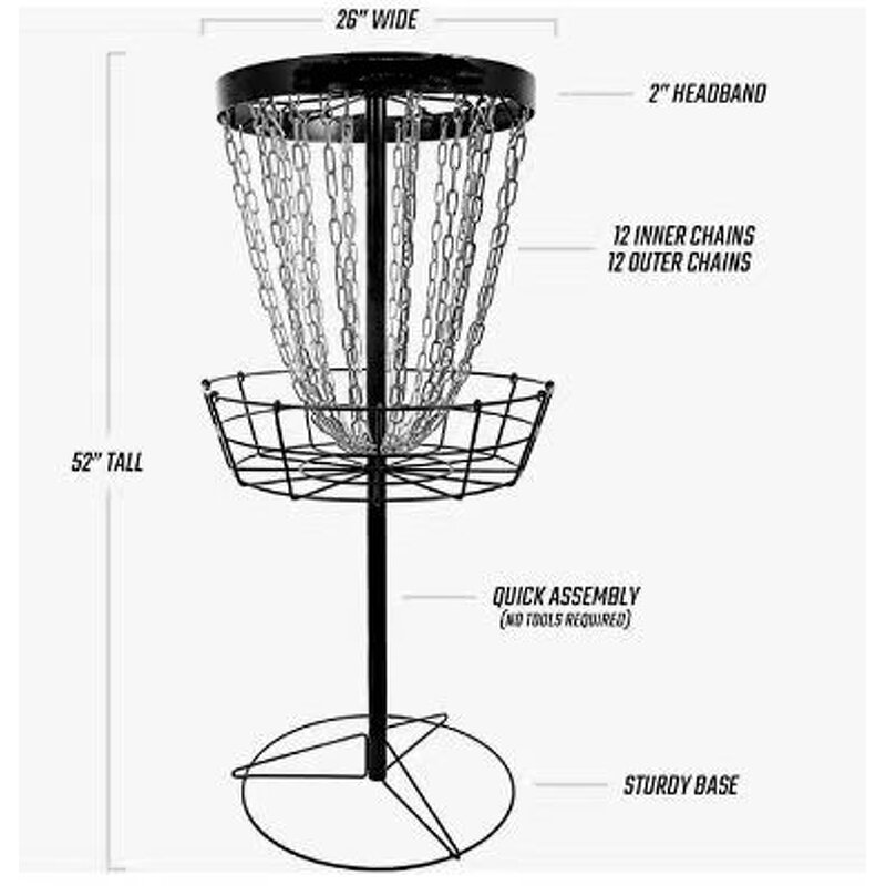 Disc Golf Basket Manufacturer - Hot Selling Sports Customized Pro 24 Chain With Transit Carry Bag