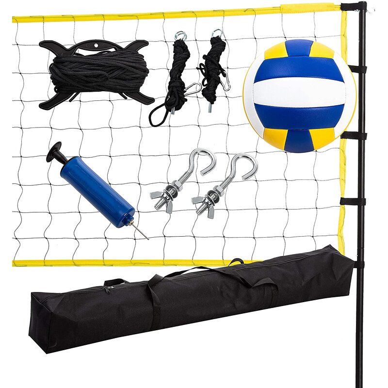 Volleyball Net Manufacturer - VN01A Custom Length Portable Stand with Net Set Equipment Standard Poles Outdoor