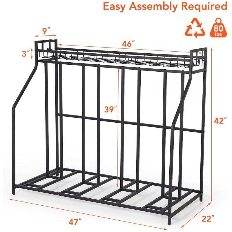 Bike Storage Rack Manufacturer - BSR01A Metal Stability Floor Bicycle Parking Garage Organizer 4 Bike Stand Rack With Storage