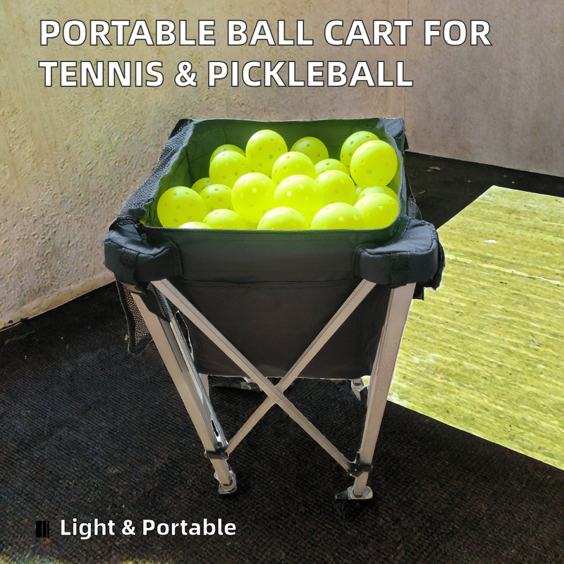 Ball Cart Manufacturer - Lightweight Aluminum Alloy Foldable with Wheels for Tennis Pickleball Training Children-Friendly Collapsible Design