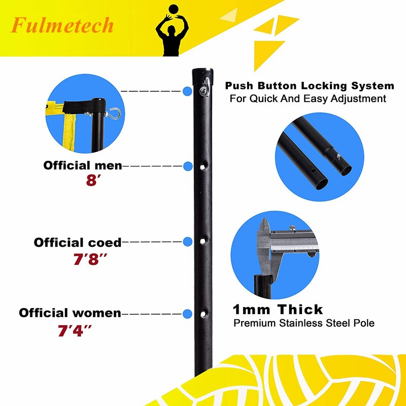 Volleyball Net Manufacturer - Custom Length Portable Stand with Net Set Equipment Standard Poles Outdoor