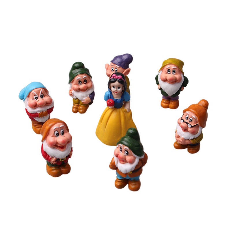 Resin Craft Ornaments Manufacturer - Eco-Friendly Girl with Seven Dwarfs Miniature Succulent Plant Fairy Style for Living Room Decor