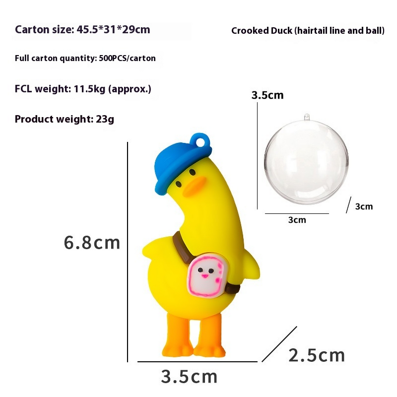 PVC Yellow Duck Ornament Manufacturer - New Popular Tilted Head Small Character Diver for Outdoor Fish Tank for Indoor Outdoor