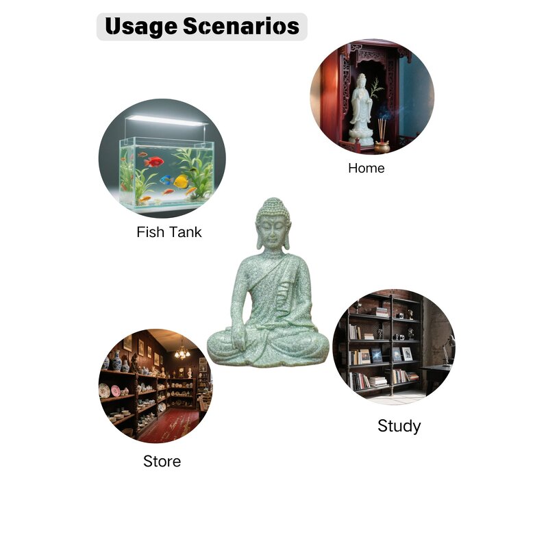 Buddha PVC Statue Manufacturer - Wholesale Customized High Quality Chinese Style Home Decoration with Green Sandstone for Fish Tank