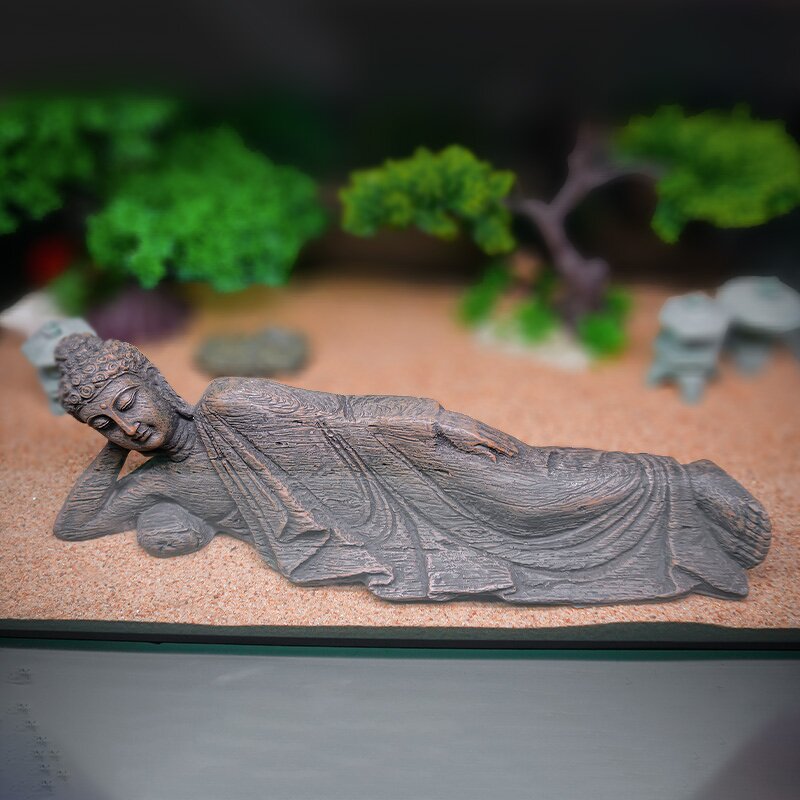 Buddha Statue Manufacturer - New Home Decorative Reclining Chinese-Style Resin Ornament for Fish Tank Landscaping Accessories