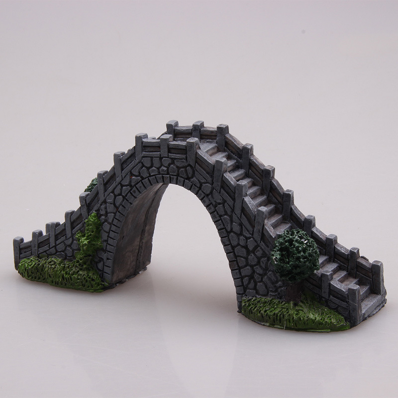 Glass Aquarium Decorations Manufacturer - 14cm Eco-Friendly Psychological Sand Table with Arch Bridge Building for Living Room Fish