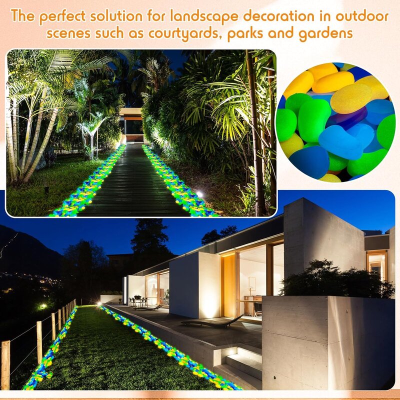 Artificial Luminous Stone Manufacturer - Hot Selling Colorful Fluorescent Micro Landscape Sand Potted Pebbles Fish Tank Accessories