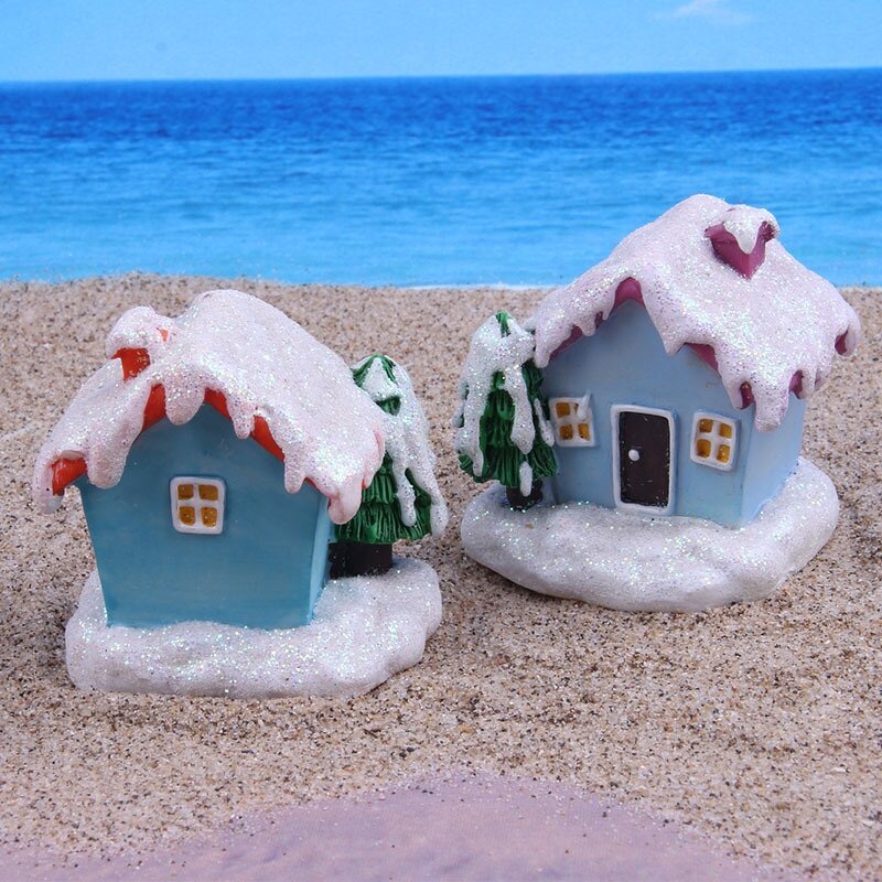 Resin Craft Flower Pot Accessories Manufacturer - Micro Landscape Decoration Christmas Winter Snow House Desktop Home Small Ornaments