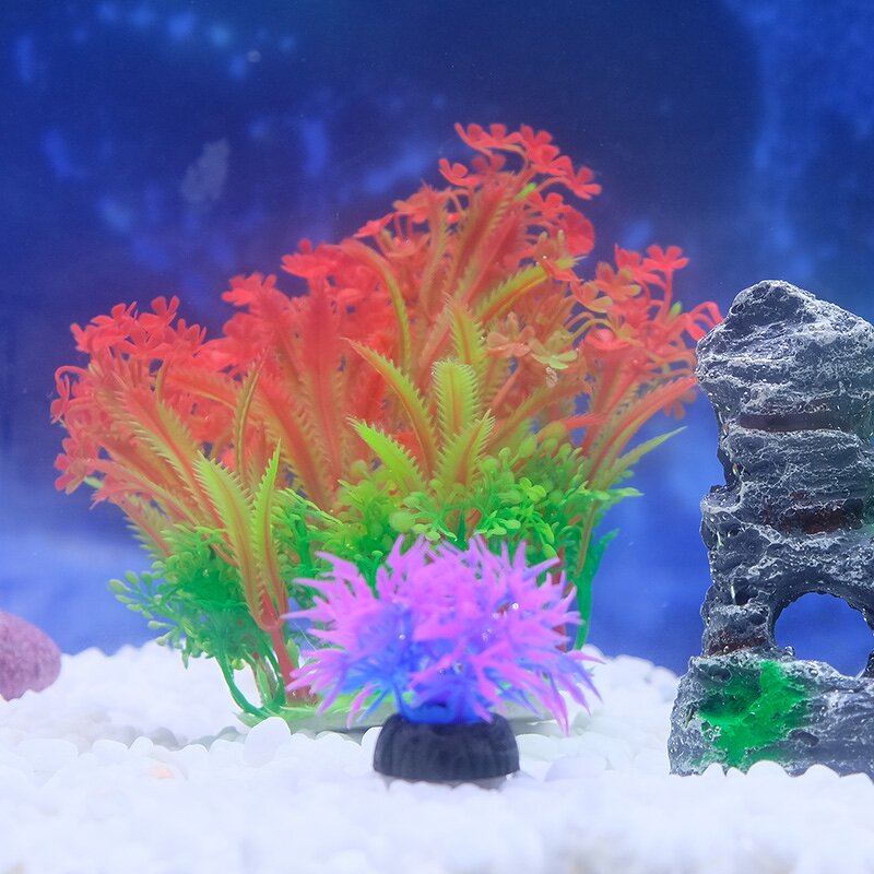 Artificial Aquarium Plants Manufacturer - High Quality Small Mix Decoration for Living Room Aquarium Tank Plastic Packed in Bags