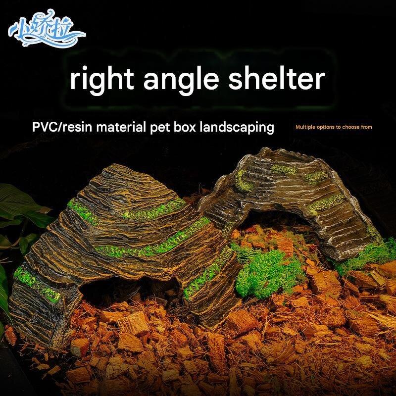 Resin Hideout Cave Manufacturer - Decorative for Reptiles & Amphibians Turtle Box with Basking & Climbing Platform Gecko Landscape