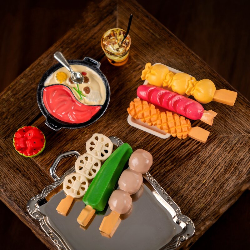 Simulated Food Resin Crafts Manufacturer - Japanese Style Kanto Boiled Meatballs Skewered Incense Decorations Micro Landscape for DIY