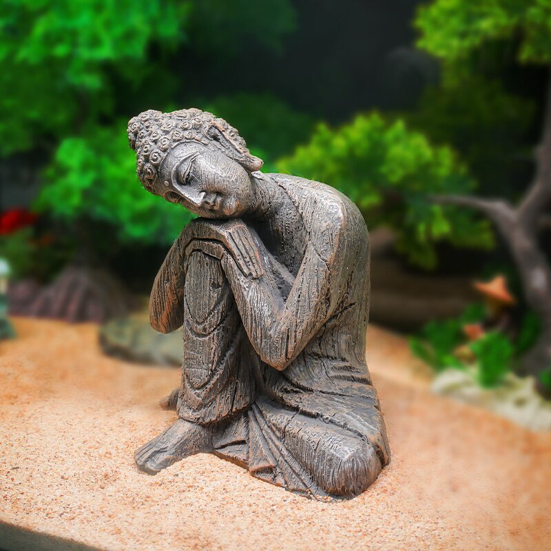 Buddha Statue Manufacturer - Hot Sale 17cm Resin Chinese-Style Contemplative for Fish Tank Aquarium Decorative Landscaping