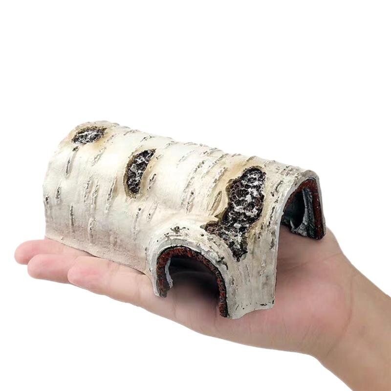 Reptiles Rock Manufacturer - Customizable Fish Tank Landscape Resin Simulate Bark Holes (S) for Aquariums for Sunbathing Turtles