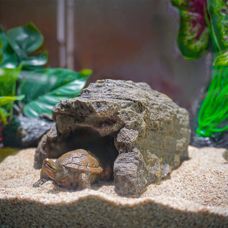 Resin Basking Platform Manufacturer - Customizable Fish Aquarium Rock Light Gray Eco-Friendly Living Room Decoration