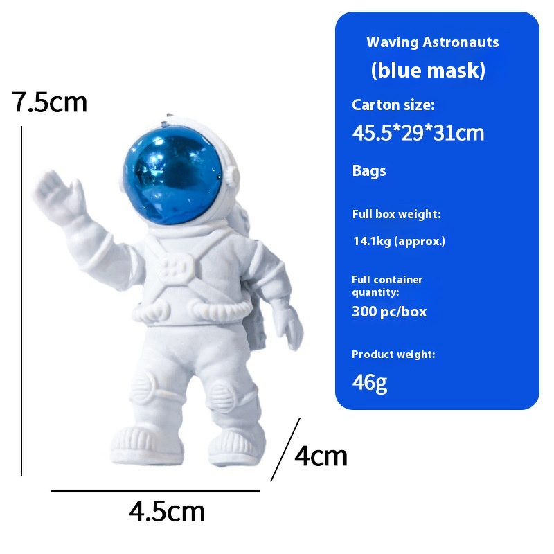 Astronaut Theme Decorative Ornaments Manufacturer - Creative New PVC Golden Blue Moon Spaceman Toy Graduation Gift for Fish tank