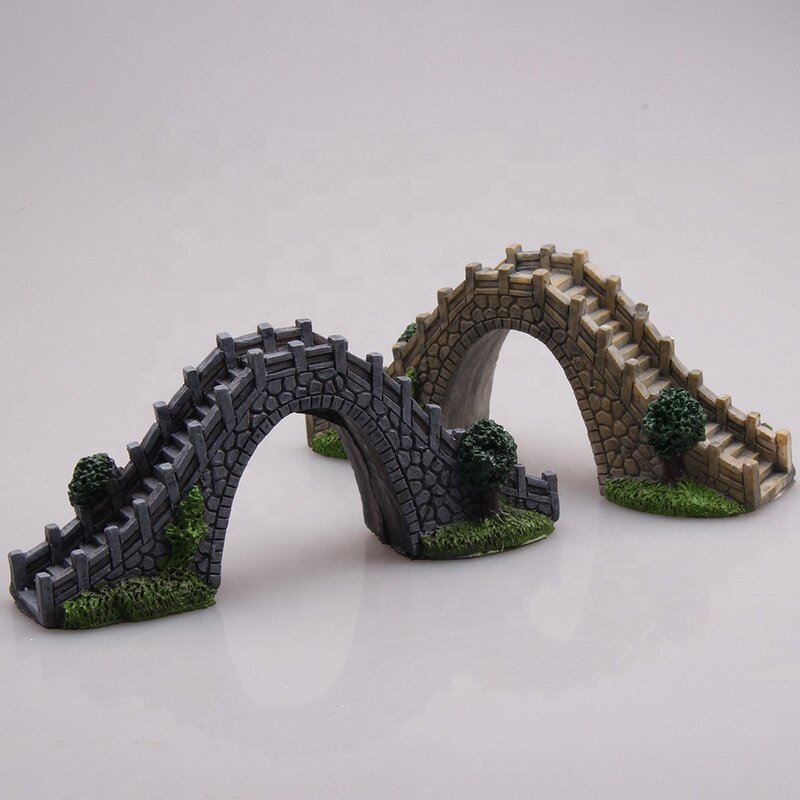 Glass Aquarium Decorations Manufacturer - 14cm Eco-Friendly Psychological Sand Table with Arch Bridge Building for Living Room Fish