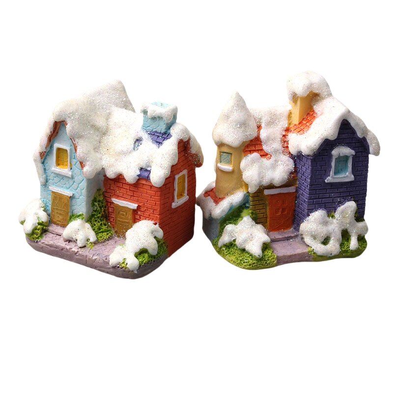 Mini Resin Crafts Manufacturer - Customizable Micro Landscape Ornaments Christmas Snowflake Villa Fish for Tank Home Decoration