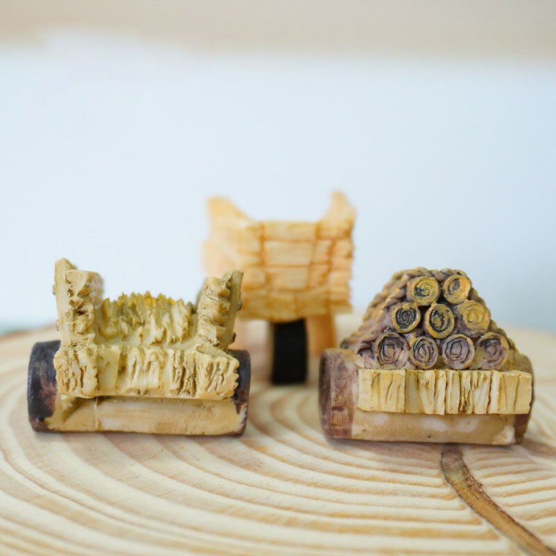 Resin Moss Micro Landscape Ornament Manufacturer - Hot-Selling Succulent Flower Pot Decoration Wheelbarrow Firewood Cart for Aquarium