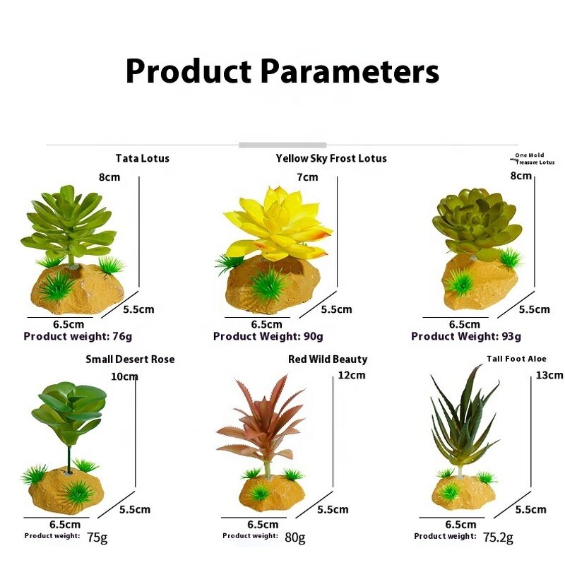 Artificial Plastic Plant Manufacturer - Green for Hermit Crab Landscaping Decorative Artificial Succulent Reptile Amphibian Supplies