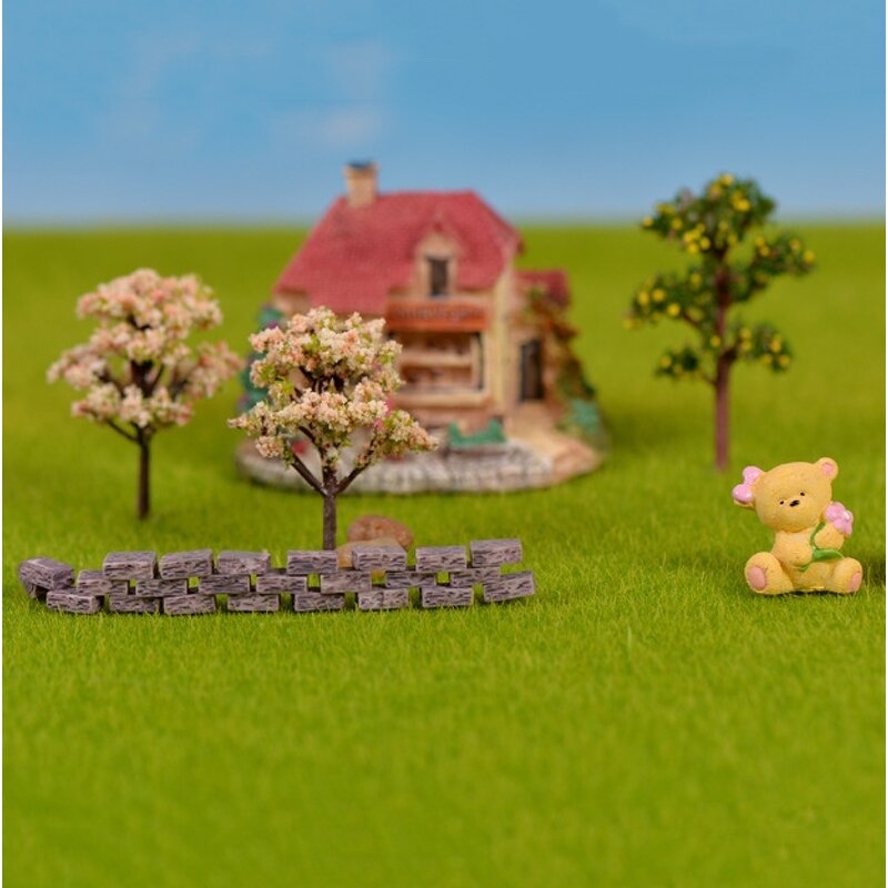 Micro Landscape Decoration Manufacturer - Eco-bottle Landscaping Mini Accessories Simulation Resin Fence Wall Small Resin Crafts