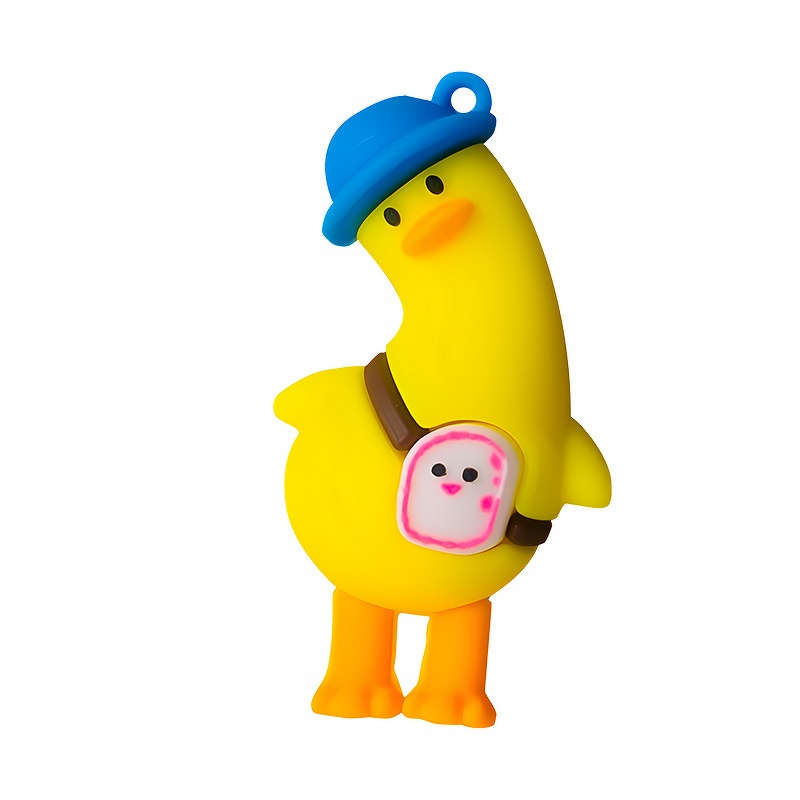 PVC Yellow Duck Ornament Manufacturer - New Popular Tilted Head Small Character Diver for Outdoor Fish Tank for Indoor Outdoor