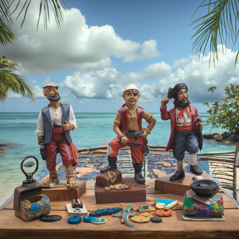 Resin Sand Table Model Manufacturer - Customizable Psychological Therapy Aquarium Assembly Figures Christmas Ornament Featuring Pirates