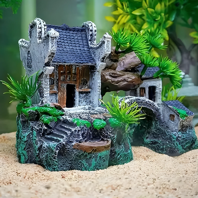 Simulation Hut Manufacturer - Wholesale Custom Resin Jiangnan DIY Micro Landscaping Ancient Buildings for Aquarium Fish tank