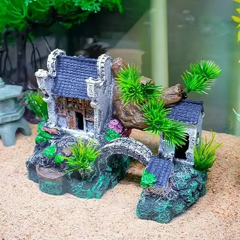 Simulation Hut Manufacturer - Wholesale Custom Resin Jiangnan DIY Micro Landscaping Ancient Buildings for Aquarium Fish tank