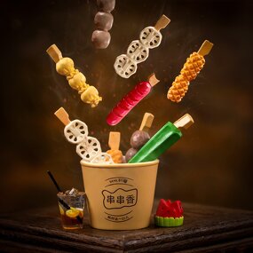 Simulated Food Resin Crafts Manufacturer - Japanese Style Kanto Boiled Meatballs Skewered Incense Decorations Micro Landscape for DIY