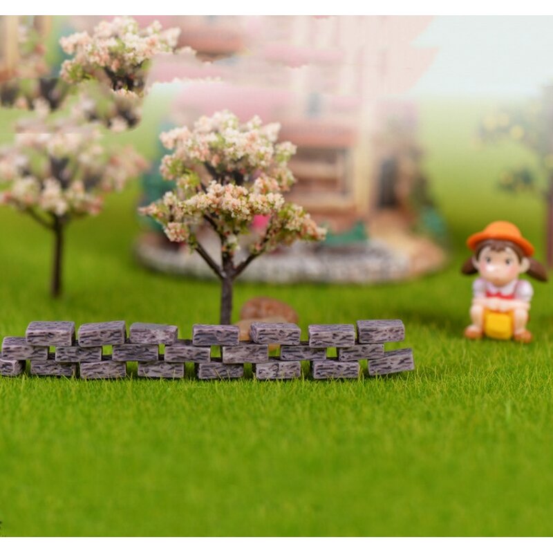 Micro Landscape Decoration Manufacturer - Eco-bottle Landscaping Mini Accessories Simulation Resin Fence Wall Small Resin Crafts