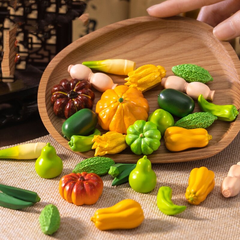 Simulation Vegetable Resin Crafts Manufacturer - Micro Landscape Pumpkin Green Pepper Small Mini Ornament Landscaping Decoration