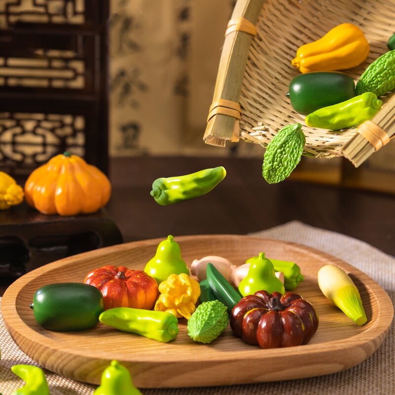 Simulation Vegetable Resin Crafts Manufacturer - Micro Landscape Pumpkin Green Pepper Small Mini Ornament Landscaping Decoration
