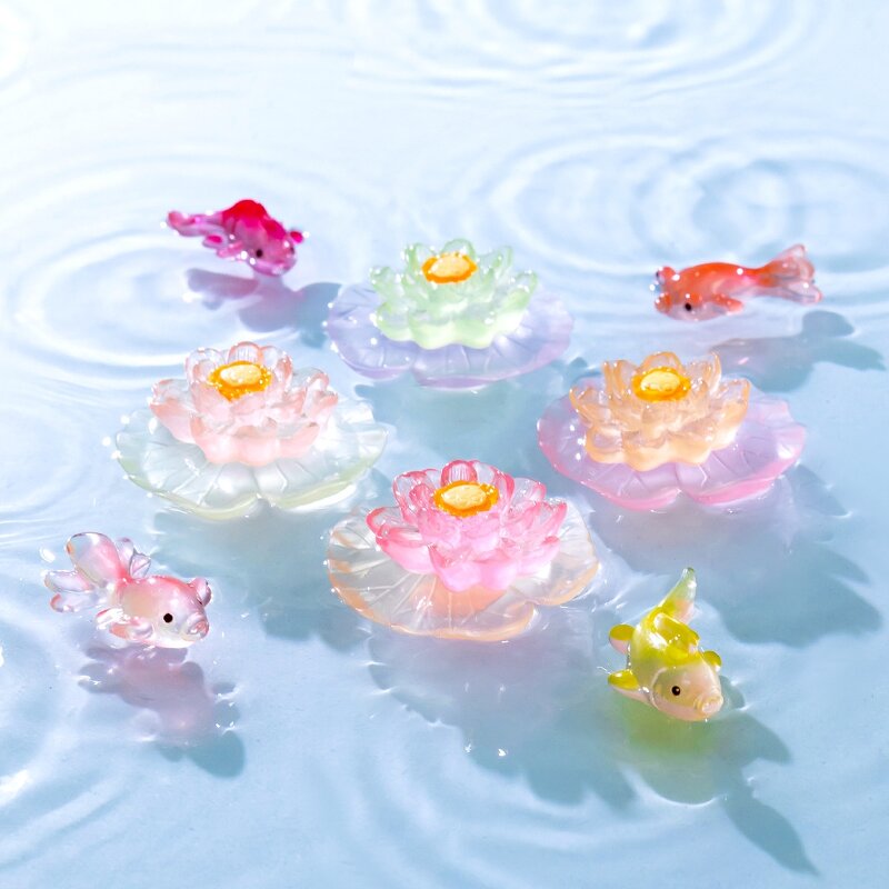 Micro Landscape Luminous Ornaments Manufacturer - Wholesale Lotus Leaf Eco-Bottle Fish Tank Aquarium DIY Landscaping Decoration Resin