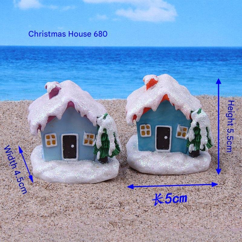 Resin Craft Flower Pot Accessories Manufacturer - Micro Landscape Decoration Christmas Winter Snow House Desktop Home Small Ornaments