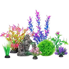 Artificial Aquarium Plants Manufacturer - High Quality Small Mix Decoration for Living Room Aquarium Tank Plastic Packed in Bags