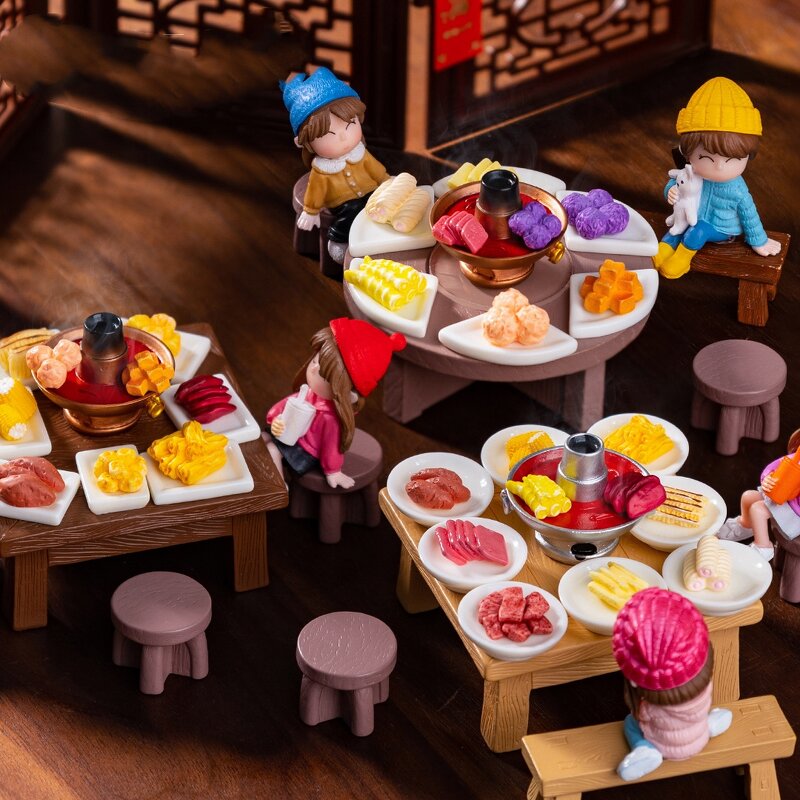Simulation Hot Pot Resin Crafts Manufacturer - Micro Landscape Creative Copper Food DIY Desktop Landscaping Decoration Miniature Model