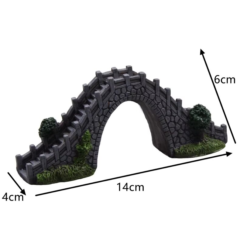 Glass Aquarium Decorations Manufacturer - 14cm Eco-Friendly Psychological Sand Table with Arch Bridge Building for Living Room Fish