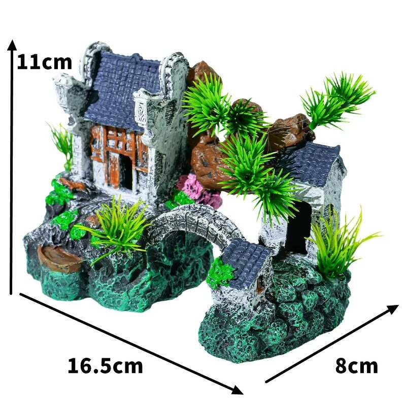 Landscaping Buildings Manufacturer - Hot Sale Factory Price Resin Chinese Style Jiangnan Hut Simulation Ancient for Aquarium