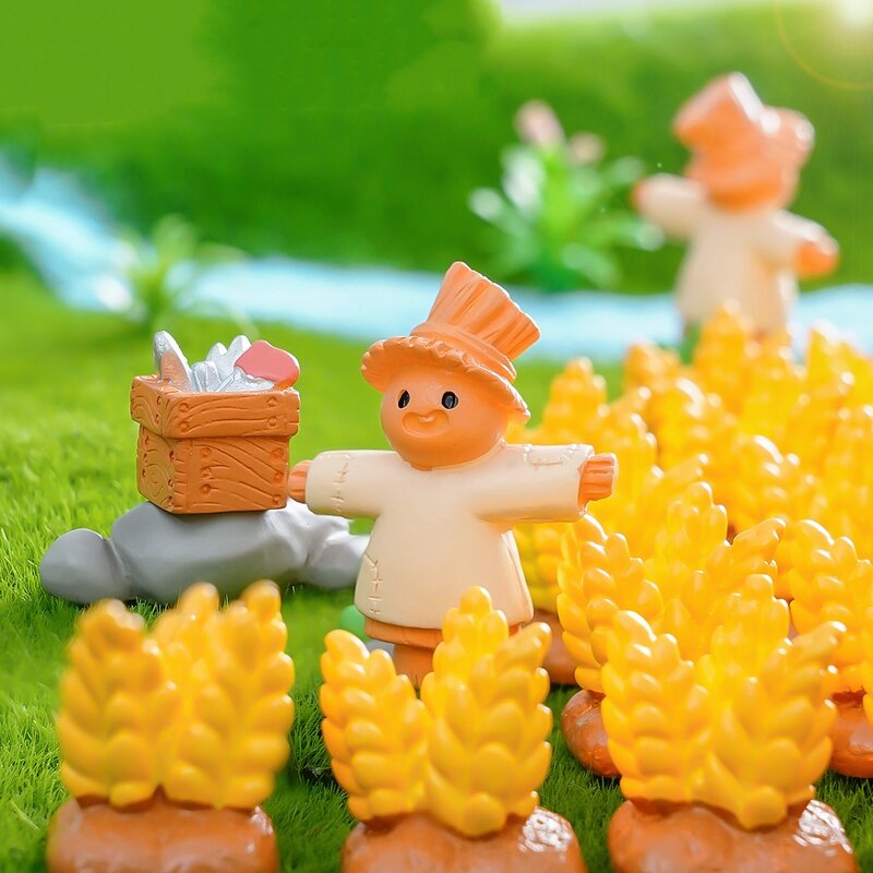 Micro Landscape Decoration Manufacturer - Wholesale Scarecrow Wheat Farm Garden Landscaping DIY Miniature Resin Small Ornaments