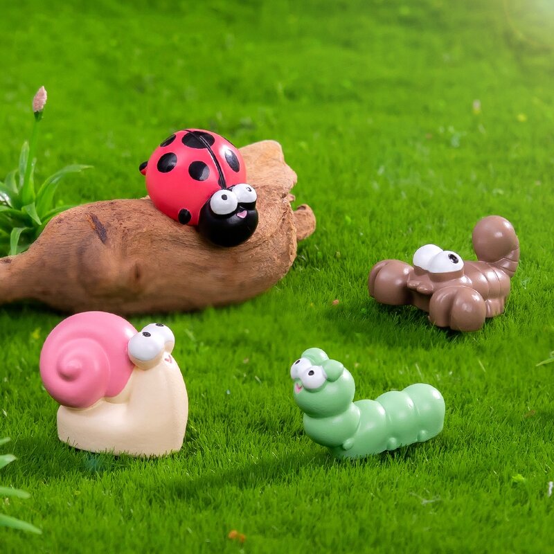 Micro Landscape Ornaments Manufacturer - Moss Caterpillar Snail Cartoon Insect Model Garden Landscaping DIY Decoration Resin Small