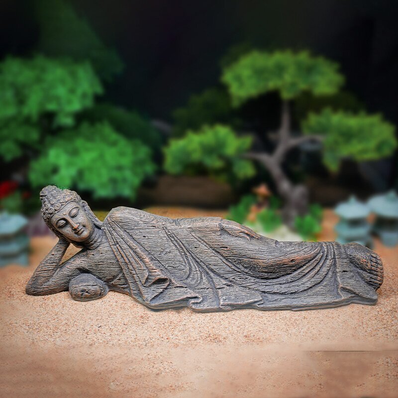 Buddha Statue Manufacturer - New Home Decorative Reclining Chinese-Style Resin Ornament for Fish Tank Landscaping Accessories