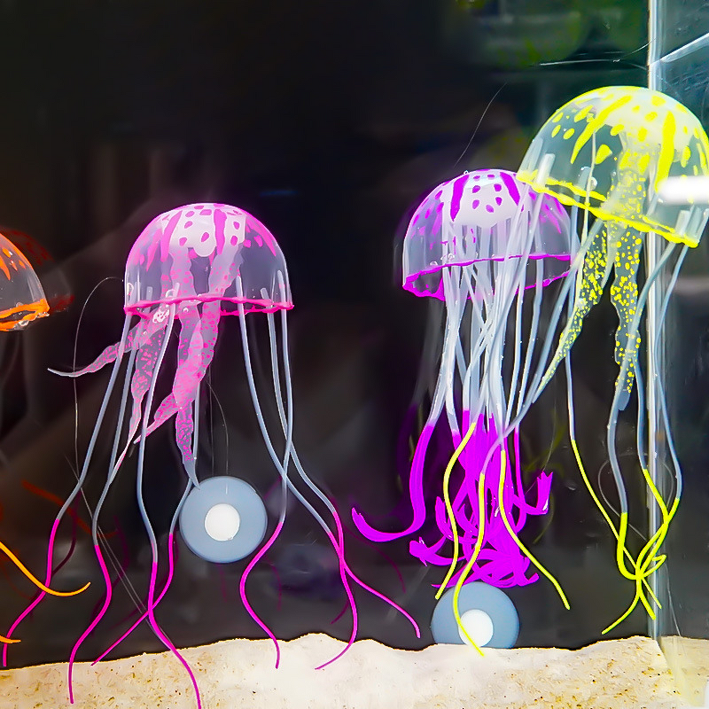 Artificial Silicone Jellyfish Manufacturer - Hot Selling New Cross-Border Sea Tank Wholesale Floating Fish Tank Aquarium Accessories