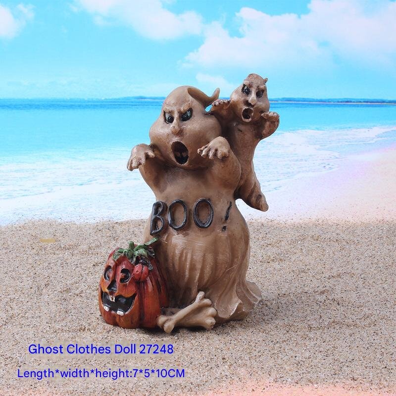 Halloween Resin Crafts Ornaments Manufacturer - Customizable Trick Treat Ghost Pumpkin Lantern Witch DIY Landscaping Decoration