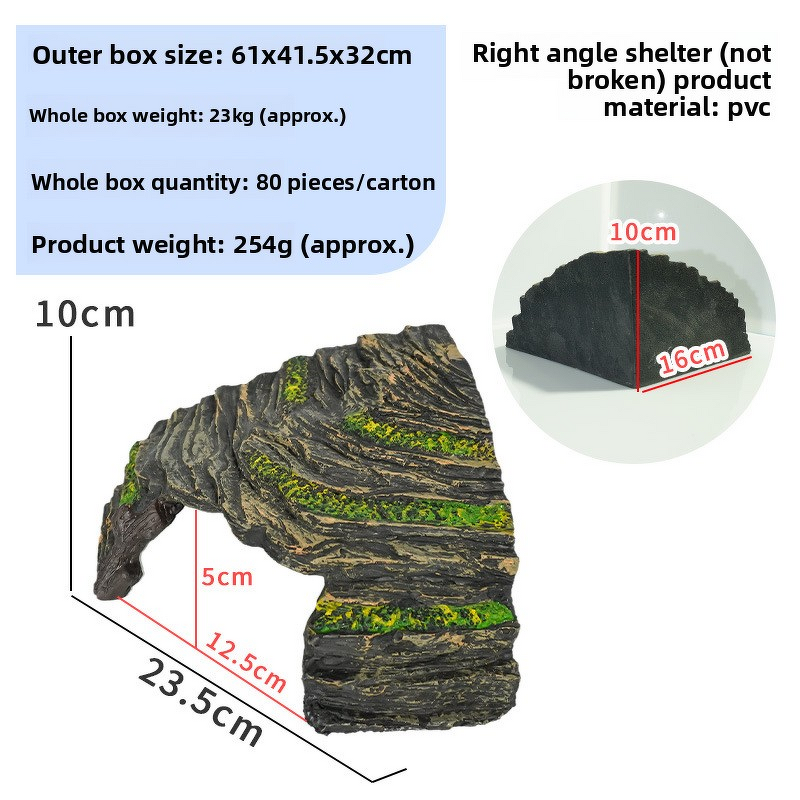 Resin Hideout Cave Manufacturer - Decorative for Reptiles & Amphibians Turtle Box with Basking & Climbing Platform Gecko Landscape