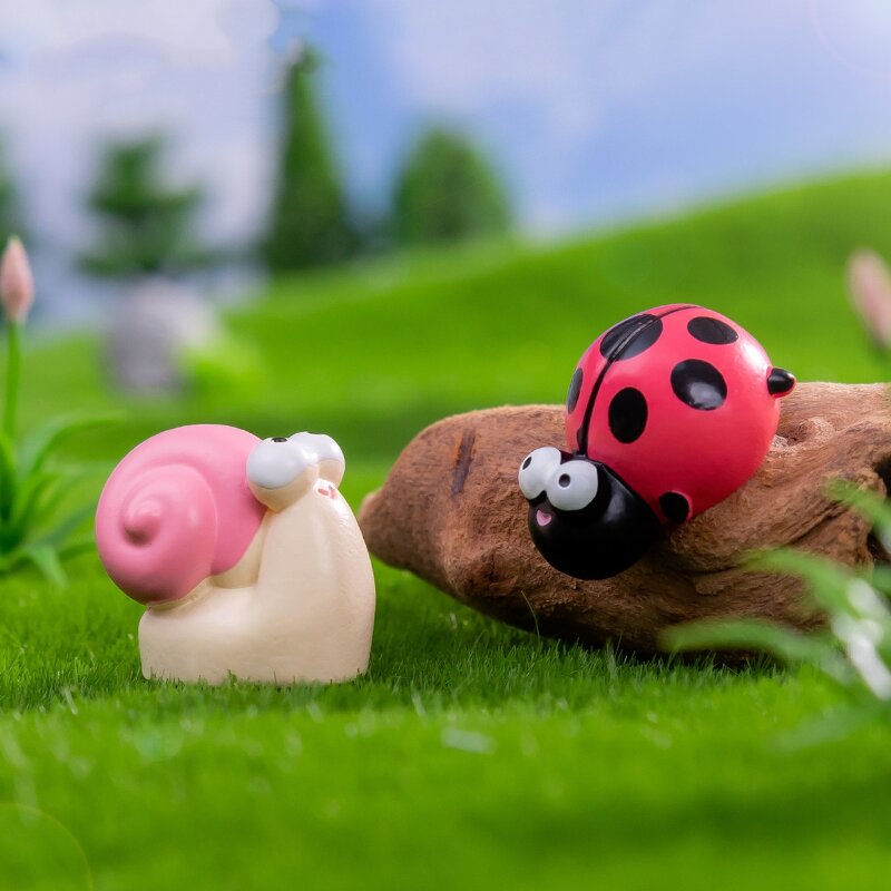 Micro Landscape Ornaments Manufacturer - Moss Caterpillar Snail Cartoon Insect Model Garden Landscaping DIY Decoration Resin Small
